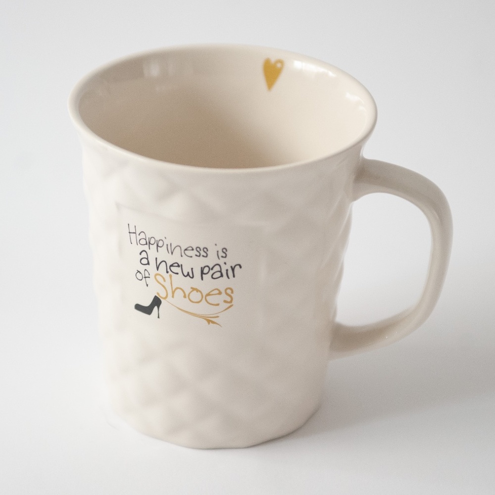 The Old Pottery Company "Happiness Is a New Pair of Shoes" Mug
